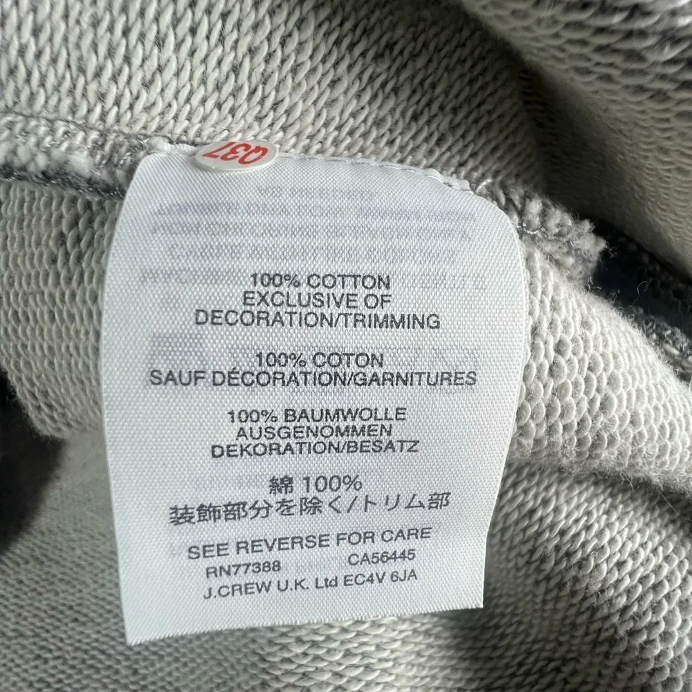J.Crew Ruffle-sleeve Sweatshirt in Heather Gray With Black and Gray Ruffles Sz M
